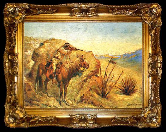 framed  Frederick Remington Apache, ta009-2